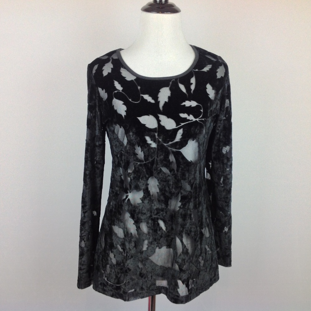 Streetwear USA Top Womens Small Velvet Black Boho